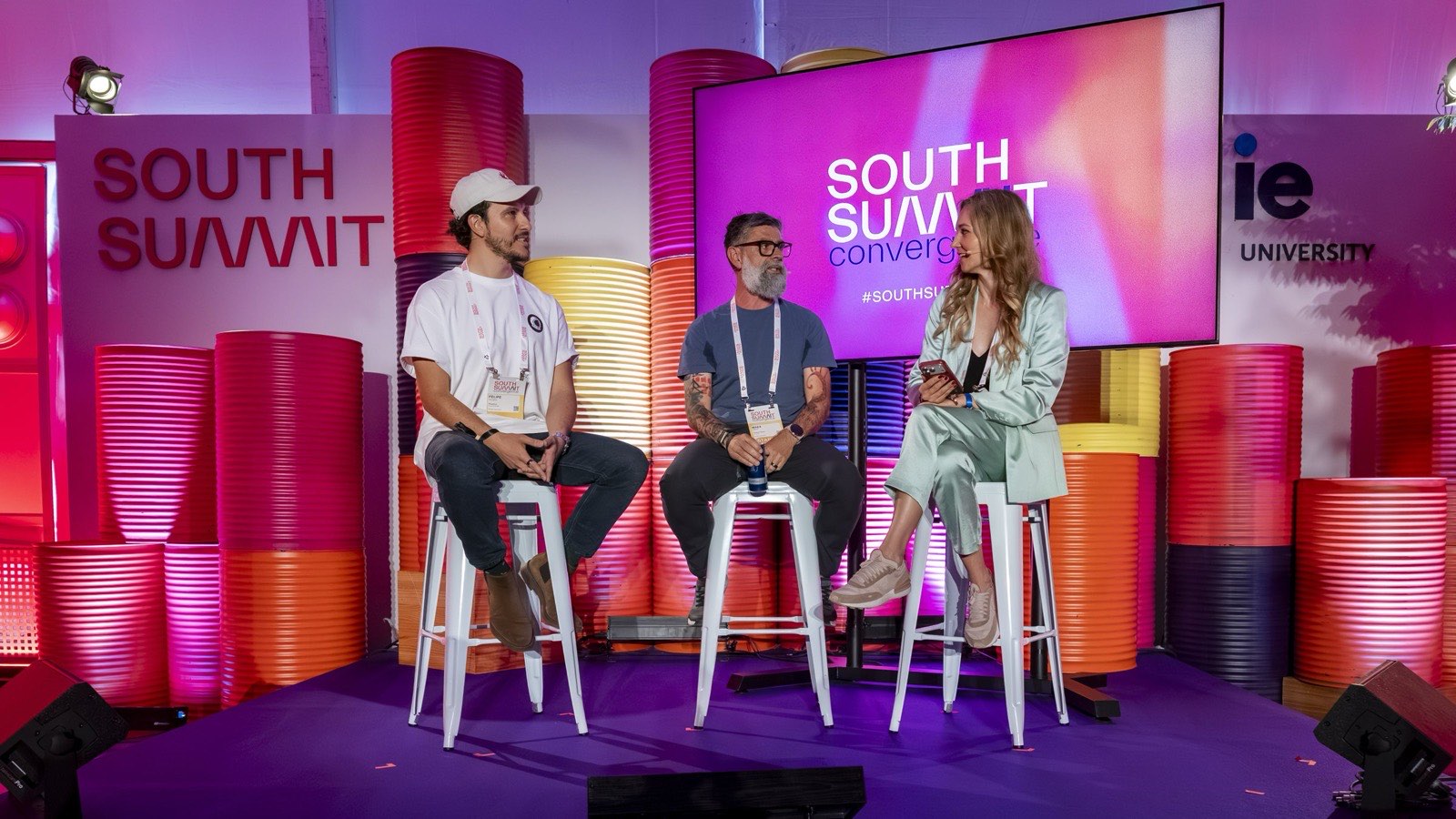 Katya moderating a panel at South Summit Madrid